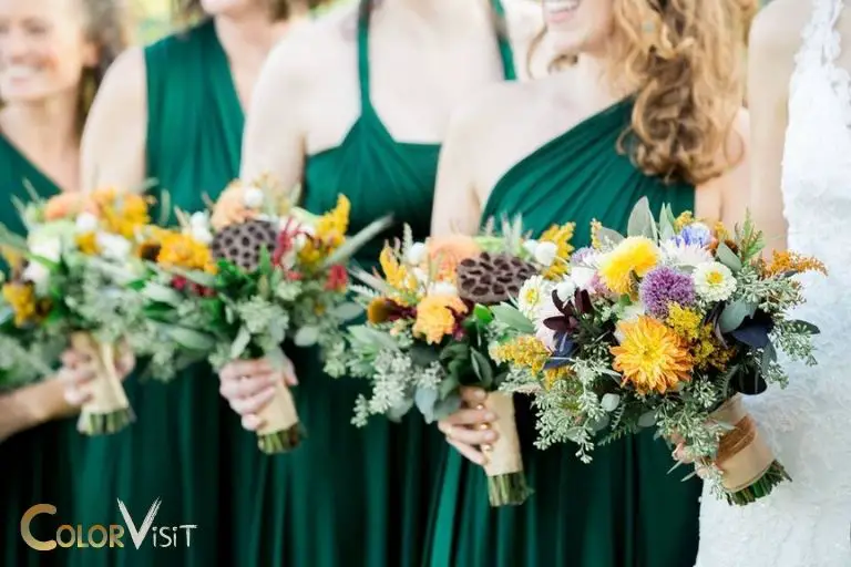 what color corsage for emerald green dress 1