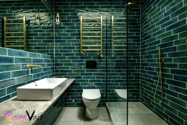 what color goes with green bathroom tile