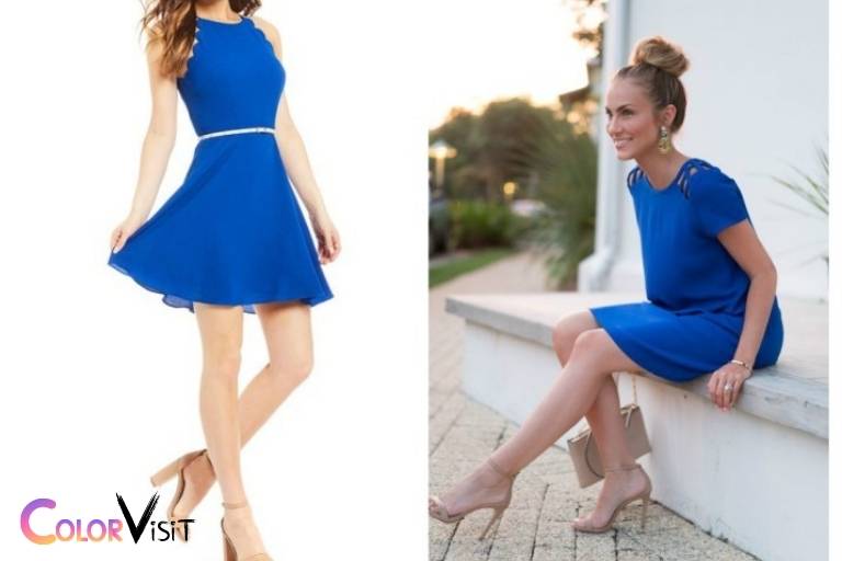 what color shoes to wear with a cobalt blue dress