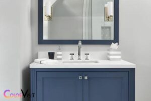What Color Walls With Navy Blue Vanity? Light Gray!