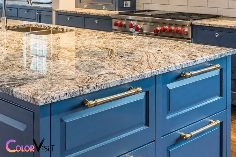 what color countertops go with blue cabinets