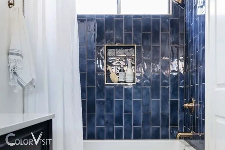 what color grout to use with blue tile