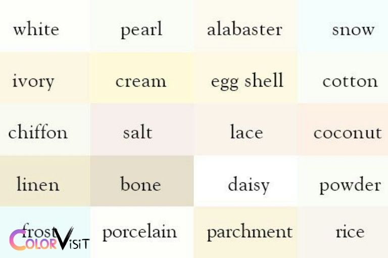 white color palette names
