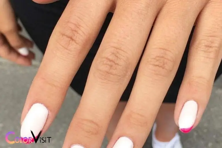 white nails with color tips