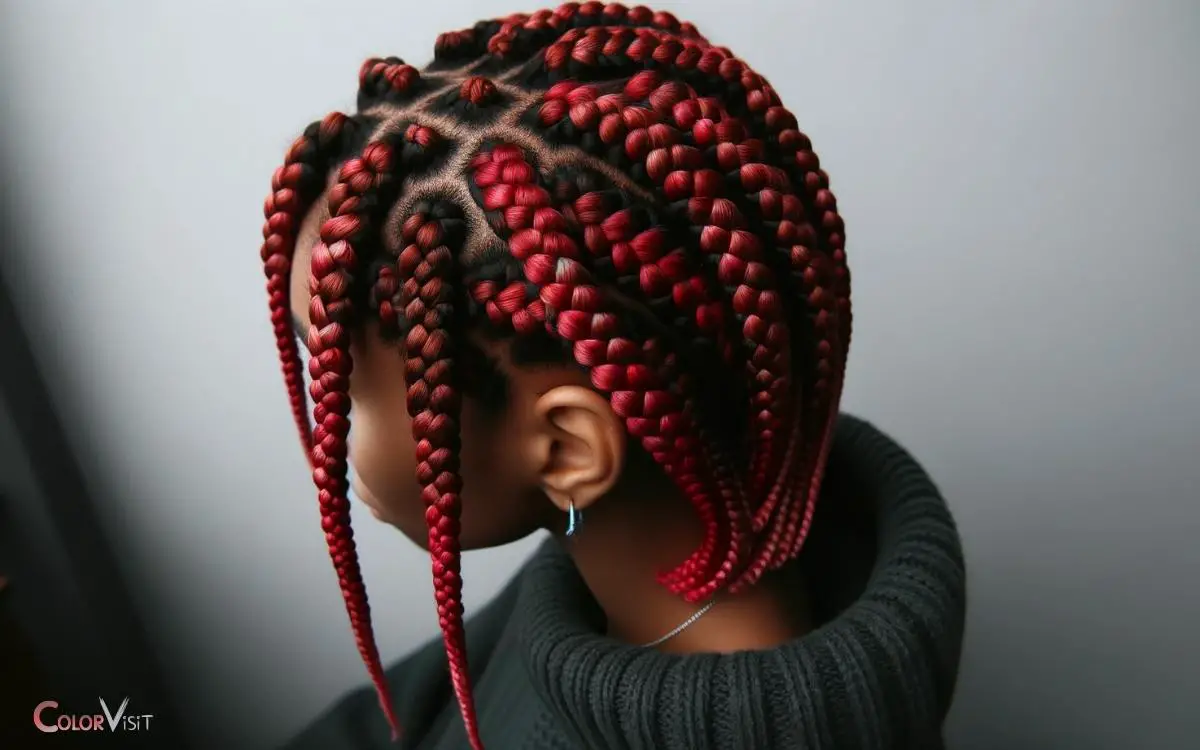 Box Braids With Color Tips Red