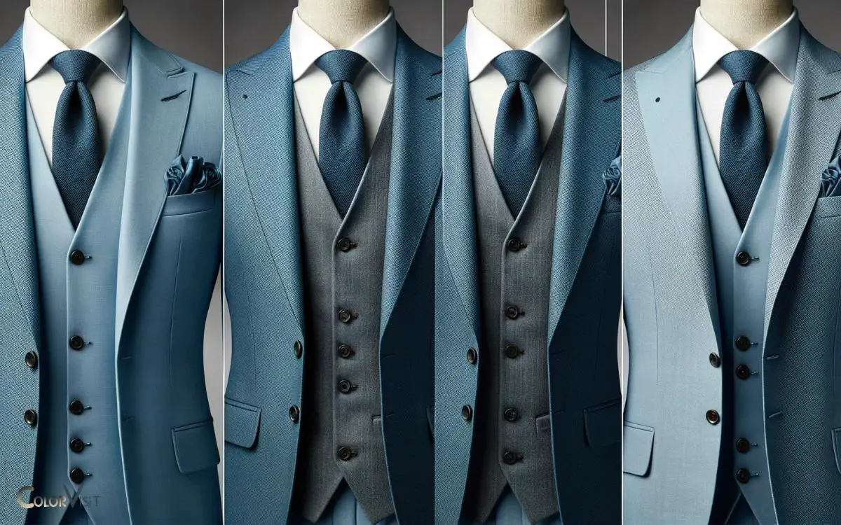 How A Dark Vest Can Create Subtle Contrast With A Light Blue Suit