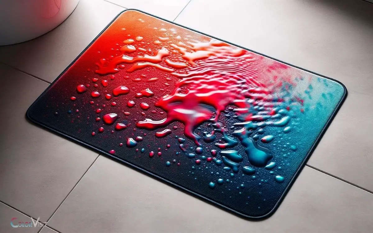Color Changing Mat Which Turns Red When Wet