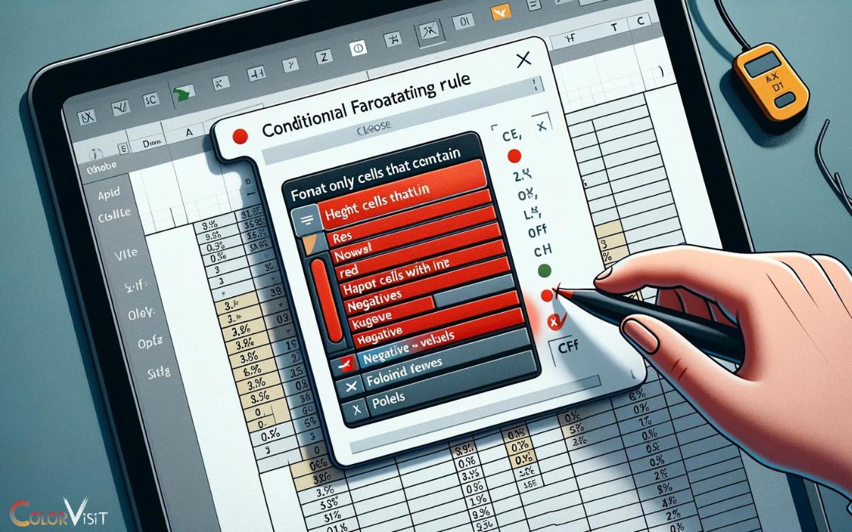 Choosing the Conditional Formatting Rule