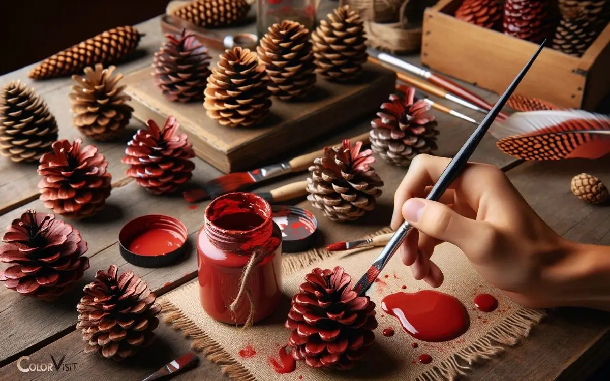 How to Color Pine Cones Red