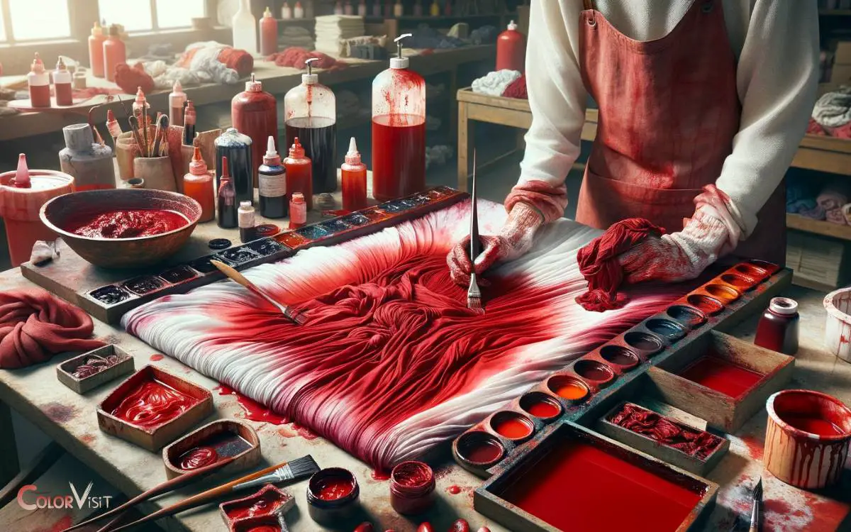 Applying the Red Dye to Fabric