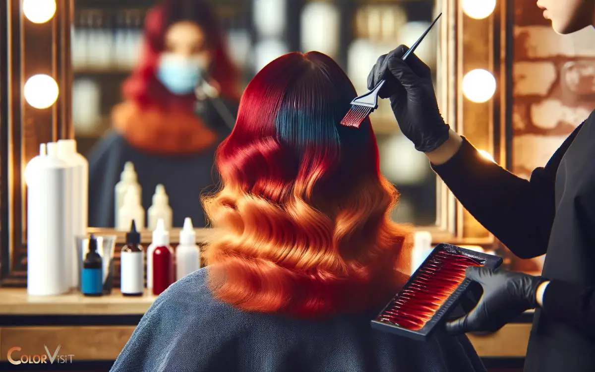 Applying the Red Ombre Hair Color