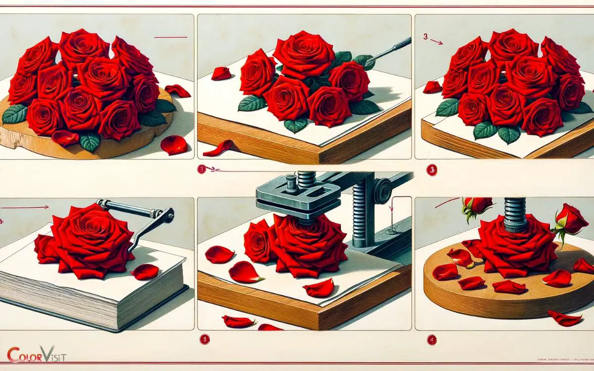 Pressing Red Roses