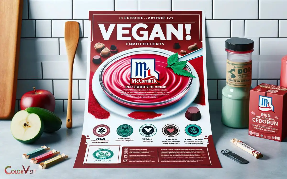 Vegan Criteria for McCormick Red Food Coloring