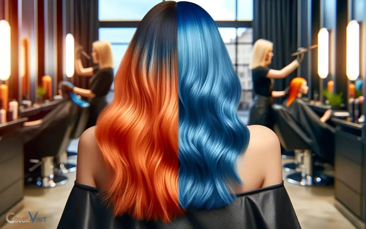 blue color on orange hair