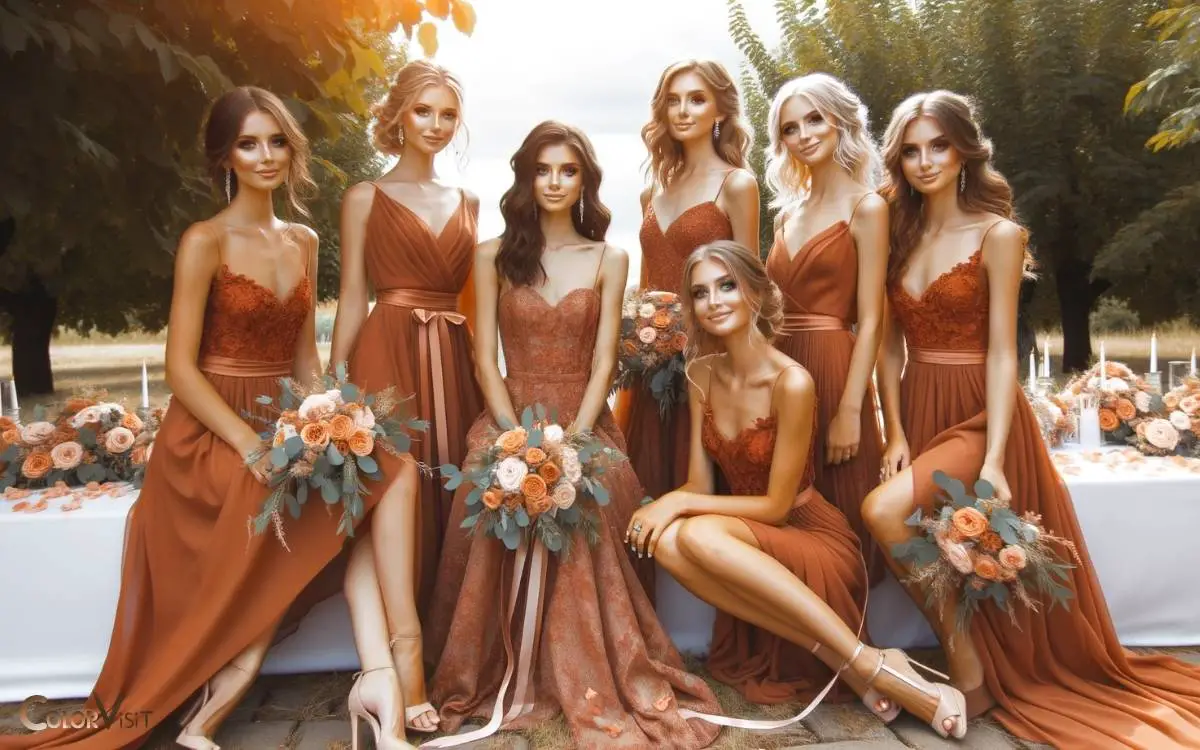 bridesmaid dresses burnt orange color