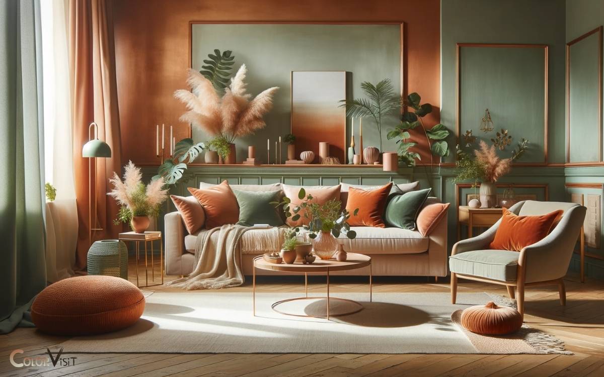 burnt orange and sage green color scheme