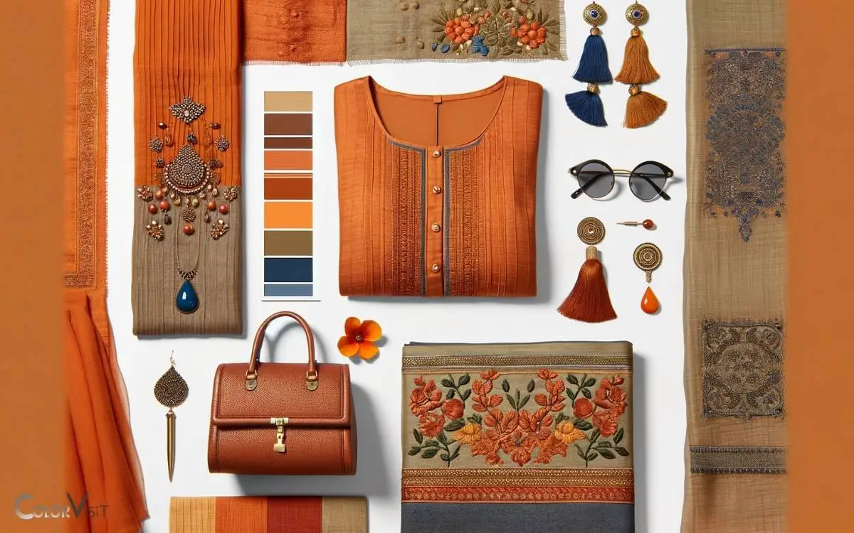 color combination with orange kurti