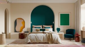 15 Elegant Beige Bedroom Ideas With Pop of Color for Dimension