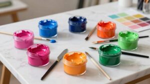 bold vibrant large acrylics