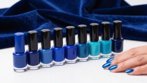 fourteen bold blue polishes