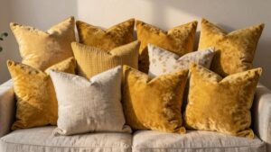 mustard throw pillow covers